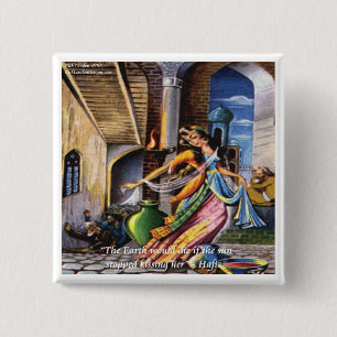 Hafiz (Sun & Earth) Love Quote 15 Cm Square Badge
