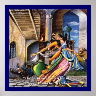 Hafiz Sun Kissing Earth Love Quote Poster