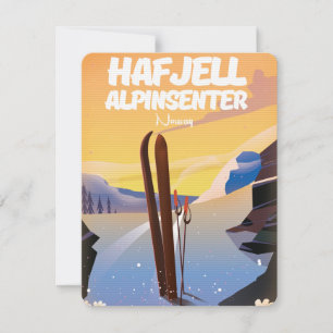 hafjell alpinsenter  Norway beautiful ski poster.