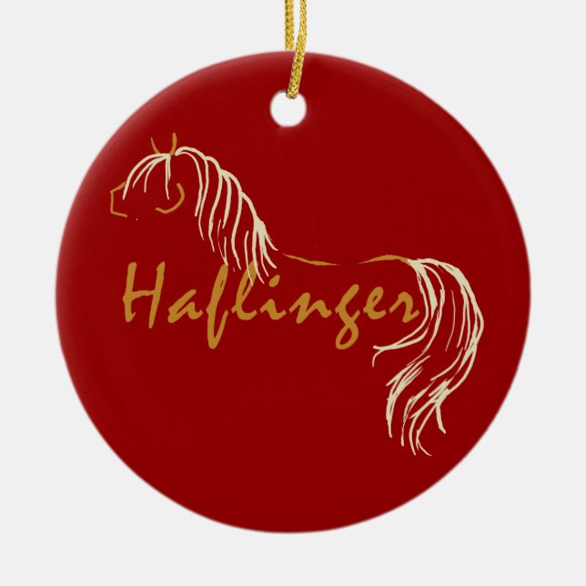 Haflinger Horse Ceramic Tree Decoration (Front)