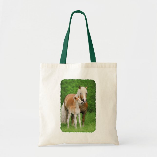 Haflinger Horse Cute Baby Foal Kiss Mum Pony Photo Tote Bag (Front)