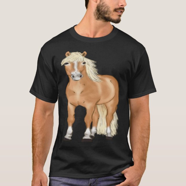 Haflinger Horse Head Cute Horse Rider T-Shirt (Front)
