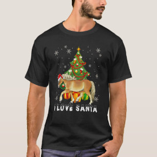 Haflinger Horse I Love Santa Christmas Pjs Horses  T-Shirt