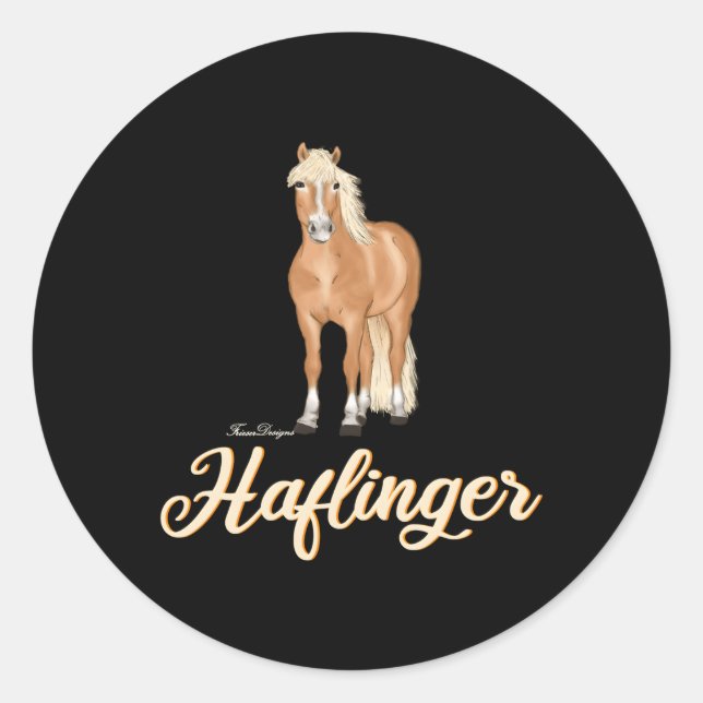 Haflinger Horse Rider Haffi Motif Classic Round Sticker (Front)