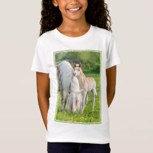 Haflinger Horses Cute Baby Foal With Mum Photo - T-Shirt