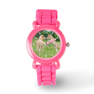 Haflinger Horses Cute Foals Funny Photo dial-plate Watch