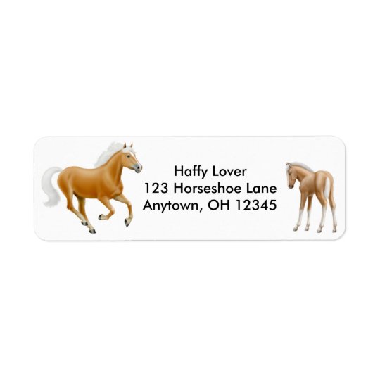 Haflinger Palomino Horse Label Return Address Label