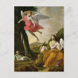 Hagar and Ishmael Rescued by the Angel, c.1648 Postcard