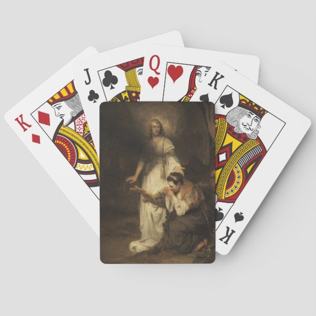 Hagar and the Angel (by Carel Fabritius) Playing Cards (Back)
