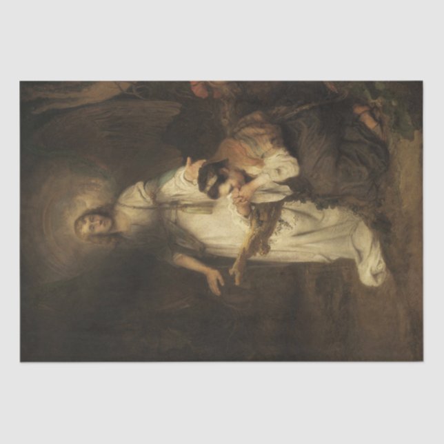 Hagar and the Angel (by Carel Fabritius) Tissue Paper (Front)