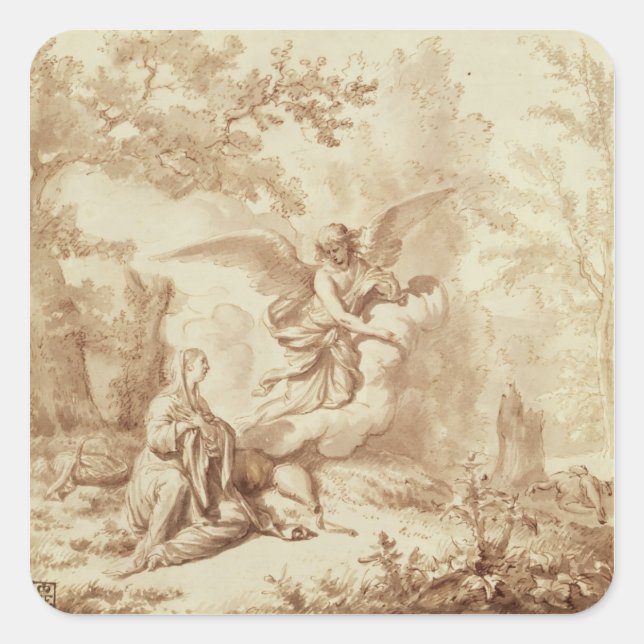 Hagar in the Wilderness Square Sticker (Front)