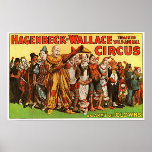 Hagenbeck Wallace Army of Clowns Poster