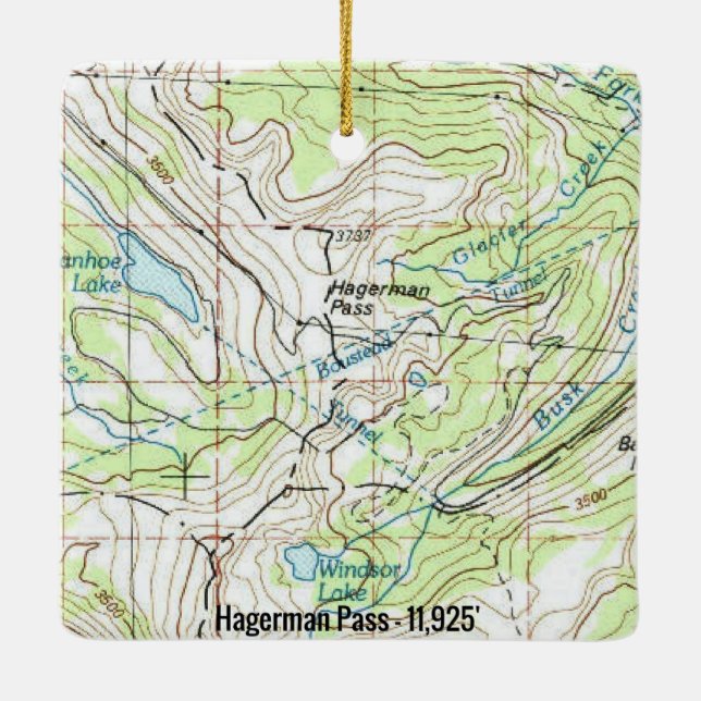 Hagerman Pass Colorado Topo Ceramic Ornament (Back)