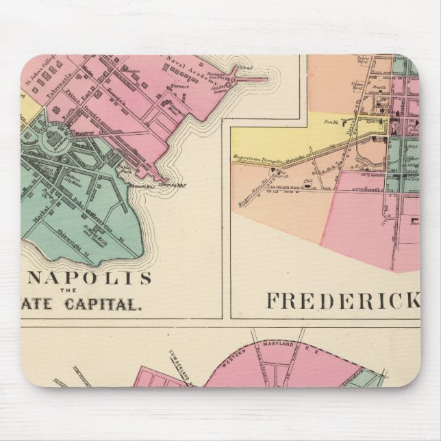 Hagerstown, Annapolis, Frederick City Mouse Mat (Front)