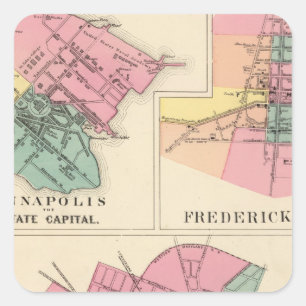Hagerstown, Annapolis, Frederick City Square Sticker