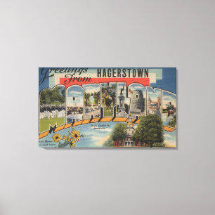 Hagerstown, Maryland - Large Letter Scenes Canvas Print