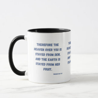 Haggai 1:10 KJV Bible Verse Christian Devotion Mug