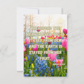 Haggai 1:10 KJV Bible Verse Christian Devotion Pic Card