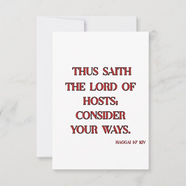 Haggai 1:7 KJV Bible Verse Christian Scripture Card (Front)