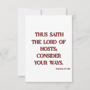 Haggai 1:7 KJV Bible Verse Christian Scripture Card