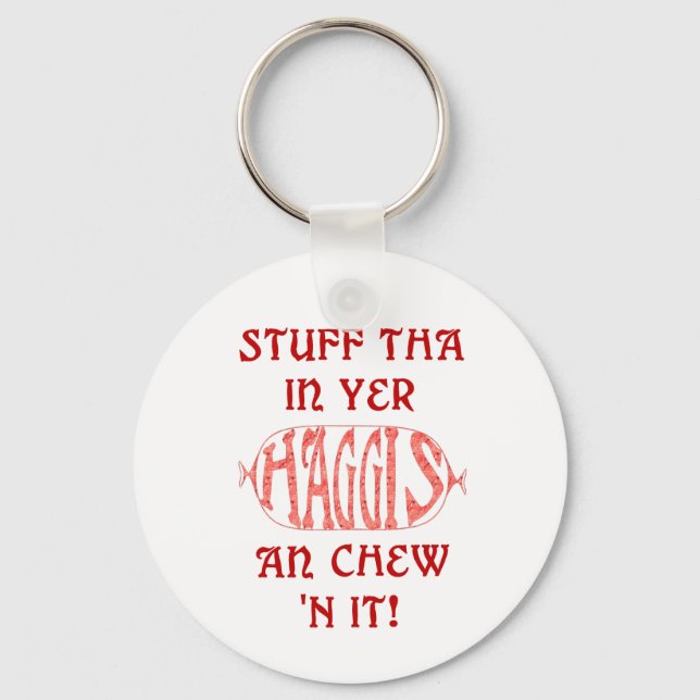 Haggis Funny Scottish Keychain (Front)