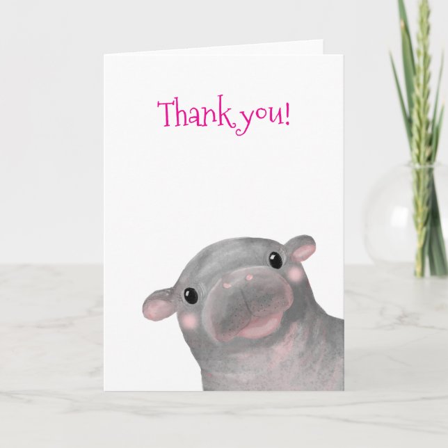 Haggis the cute baby hippo thank you card (Front)
