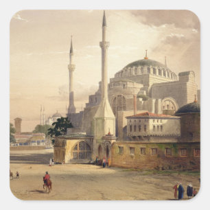Haghia Sophia, plate 17: exterior view of the mosq Square Sticker