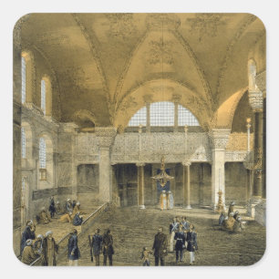 Haghia Sophia, plate 9: the new Imperial Gallery, Square Sticker