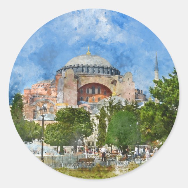 Hagia Sophia in Sultanahmet, Istanbul Classic Round Sticker (Front)