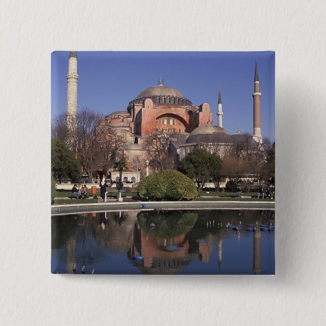 Hagia Sophia, Istanbul, Turkey 15 Cm Square Badge (Front)