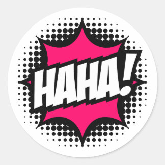 HAHA! Comic Book Style Classic Round Sticker