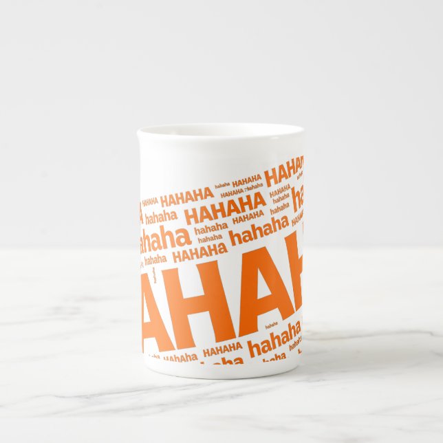 HAHAHA Funny Chaotic Laughter Bone China Mug (Front)