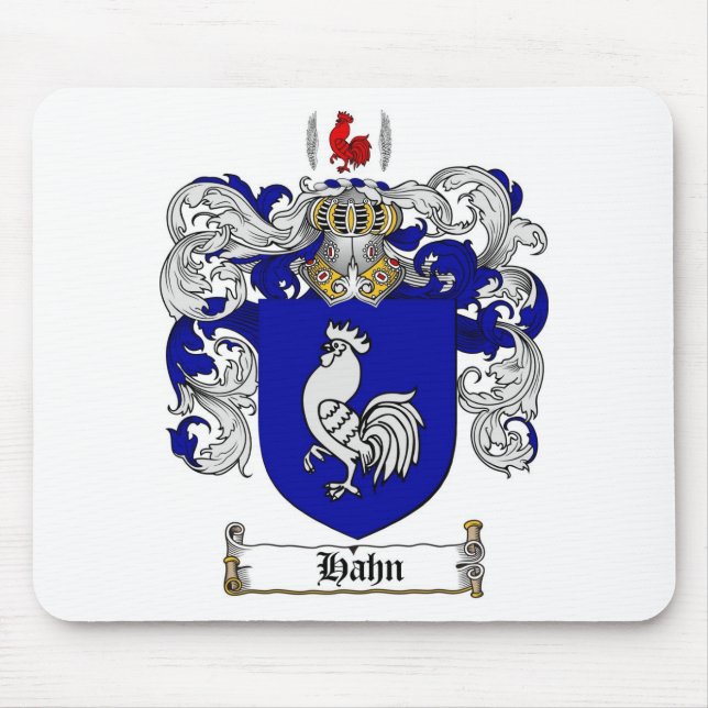 HAHN FAMILY CREST -  HAHN COAT OF ARMS MOUSE MAT (Front)