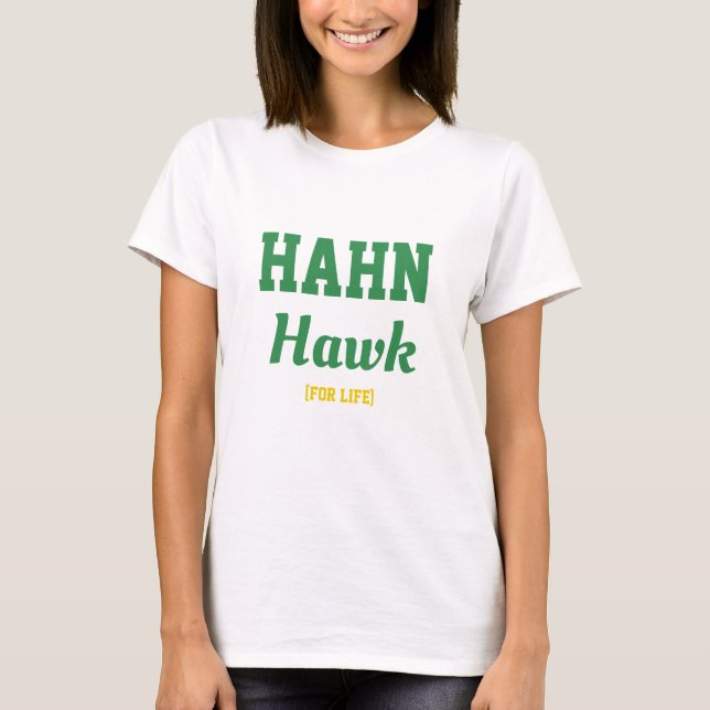 Hahn Hawk High School Germany T-shirt, Green Gold T-Shirt (Front)