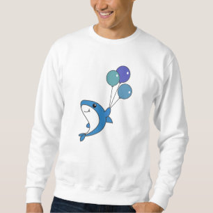 Hai Fish Flies With Balloons Sweet Animals Shark Sweatshirt