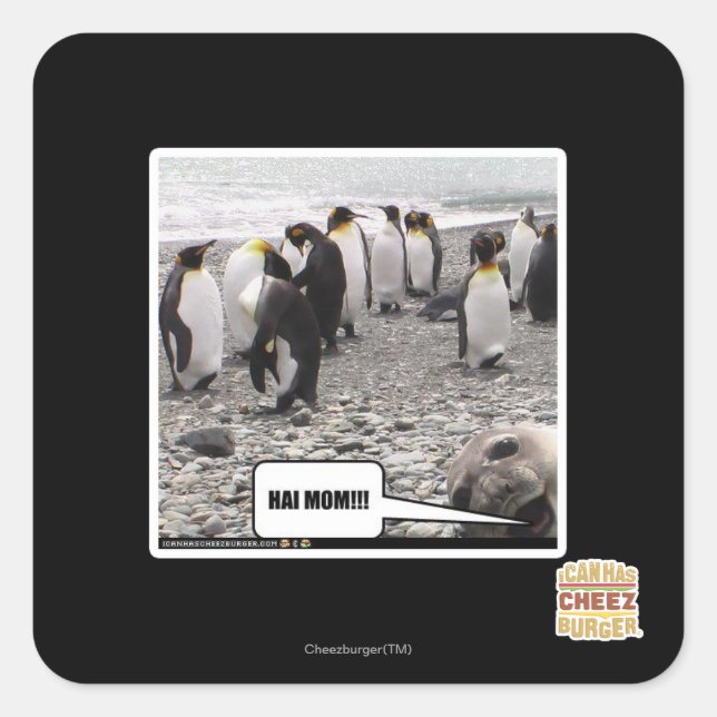HAI MOM!!! SQUARE STICKER (Front)