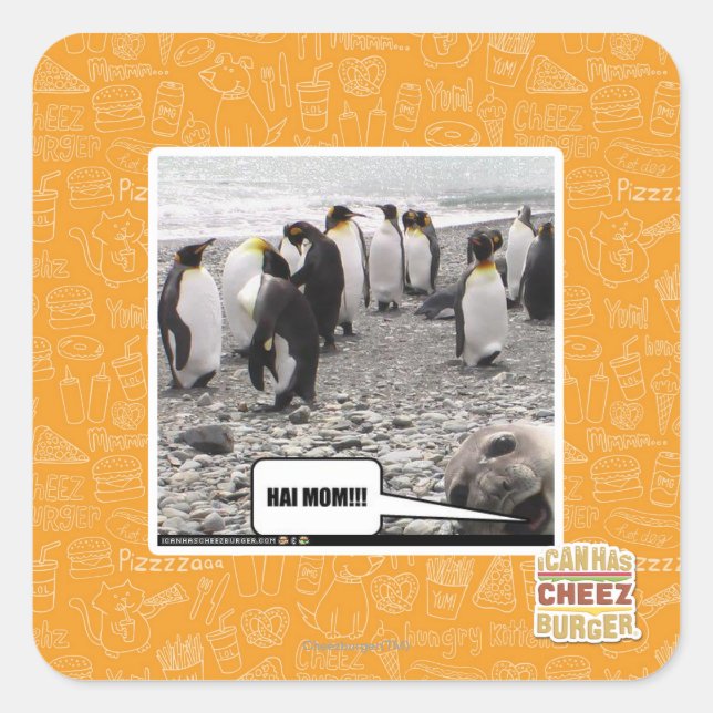 HAI MOM!!! SQUARE STICKER (Front)