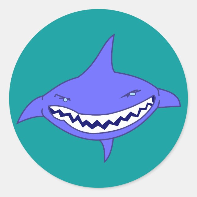 Hai shark classic round sticker (Front)