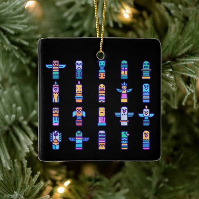 Haida Animals Native Canadian Native Pride Ceramic Ornament (Tree)