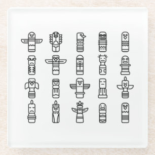 Haida Animals Native Indians Haida Indigenous Glass Coaster