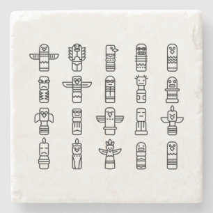 Haida Animals Native Indians Haida Indigenous Stone Coaster