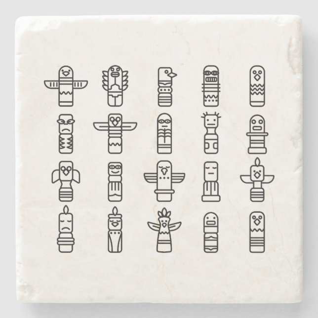 Haida Animals Native Indians Haida Indigenous Stone Coaster (Front)