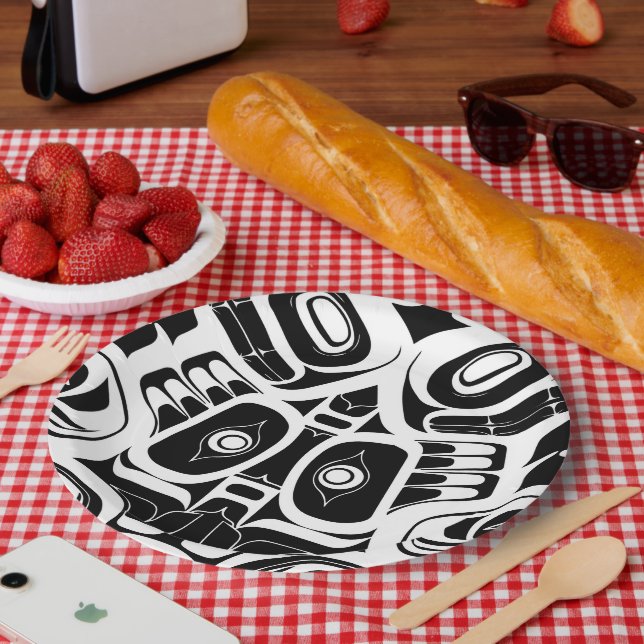 Haida Eagle Thunderbird Northwest Columbia Paper Plate (Picnic)