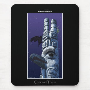 Haida First Nation Totem Pole & Crow Mousepad