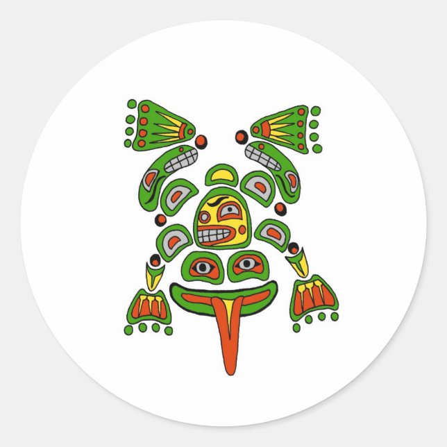 Haida frog classic round sticker (Front)