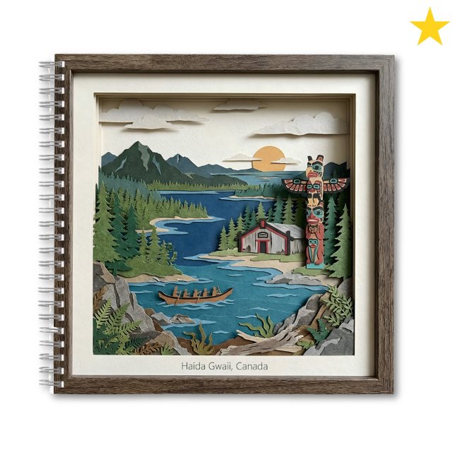 Haida Gwaii B.C. Canada Paper Collage Diorama Notebook (Creator Uploaded)