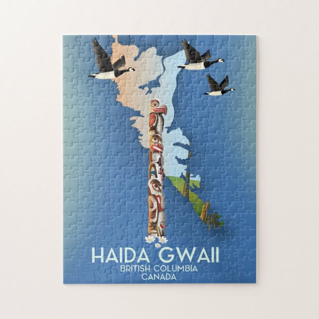 haida gwaii British Columbia Canadian map Jigsaw Puzzle (Vertical)