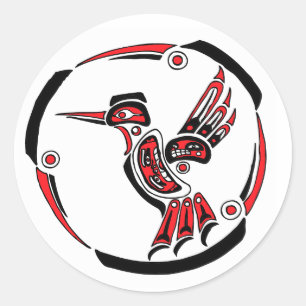 Haida Hummingbird Classic Round Sticker