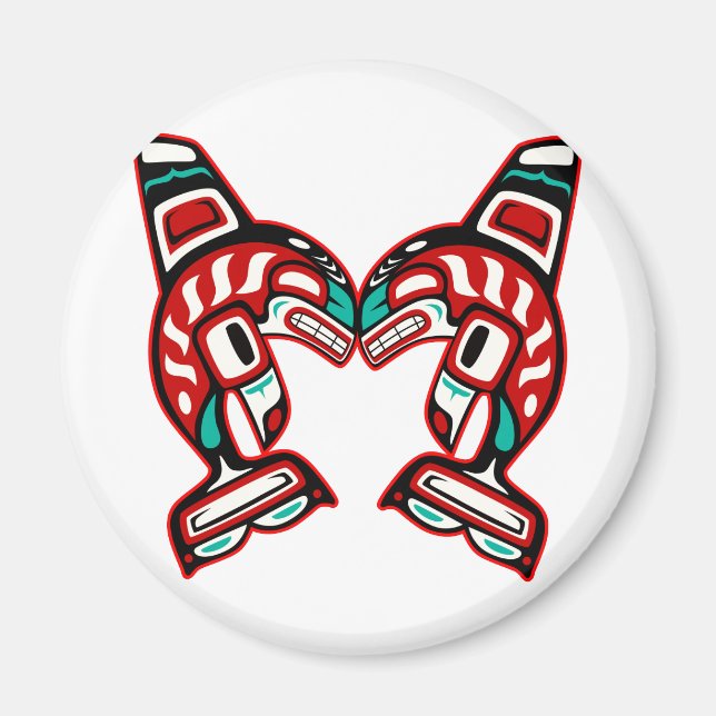 Haida Indian Killer Whales Orca Magnet (Front)