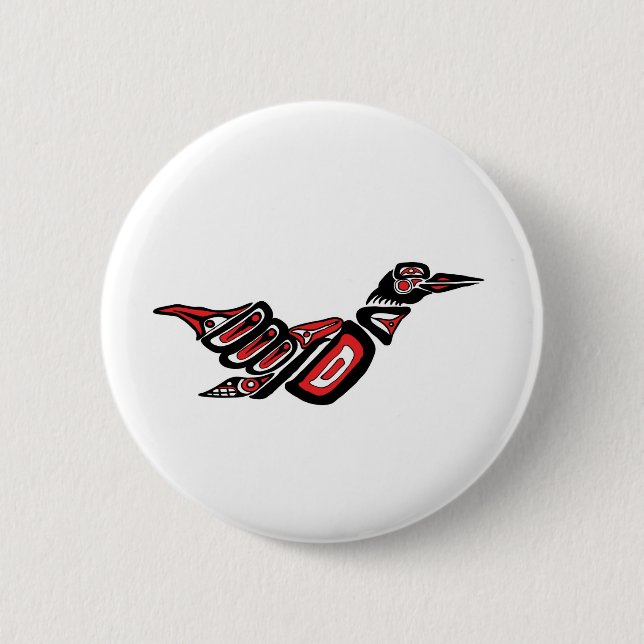Haida Loon 6 Cm Round Badge (Front)